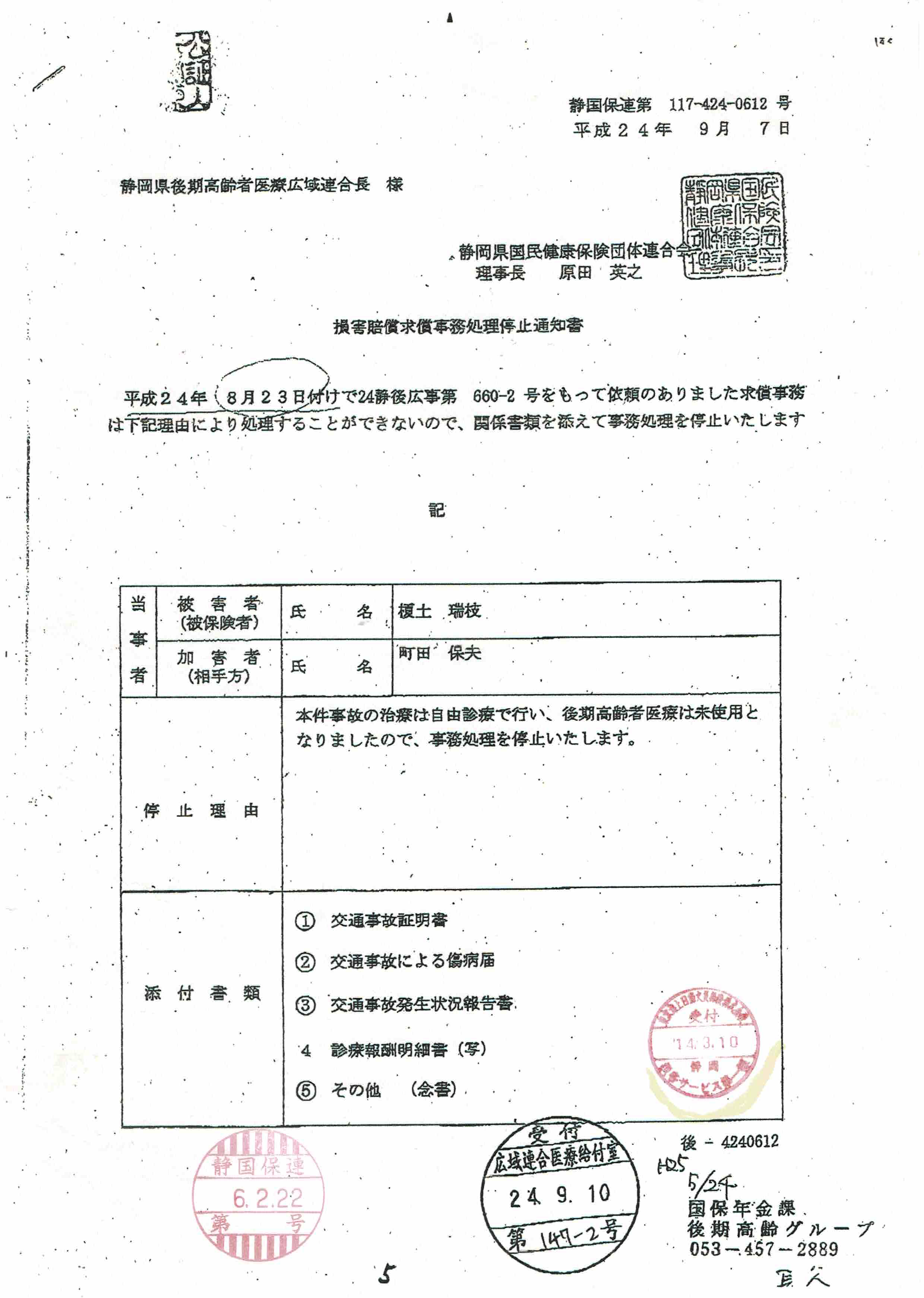 １：静岡県国民健康保険団体連合会による不正な委託業務処理（公金横領）は止めてください。